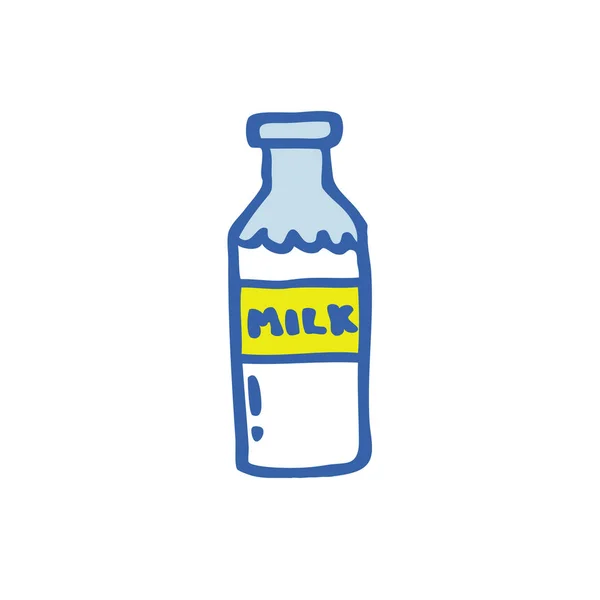 Пляшка молочної каракулі значок — стоковий вектор