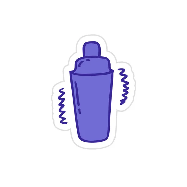 Coquetel shaker doodle ícone adesivo — Vetor de Stock