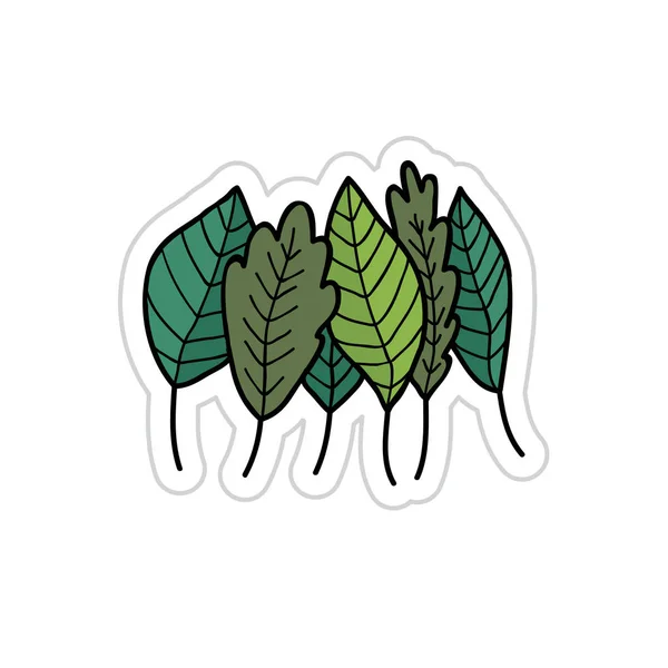 Vert, verdure, verdure gribouille illustration autocollant — Image vectorielle