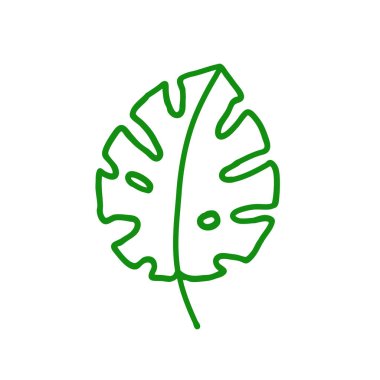 Monstera yaprak doodle simgesi