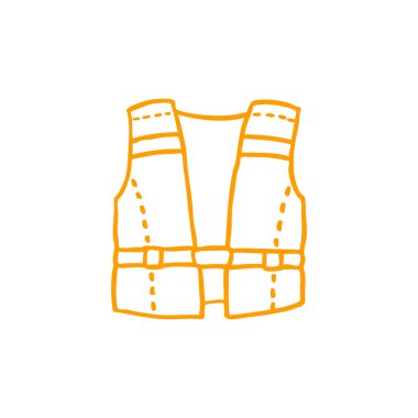 Emanet can yeleği doodle simgesi