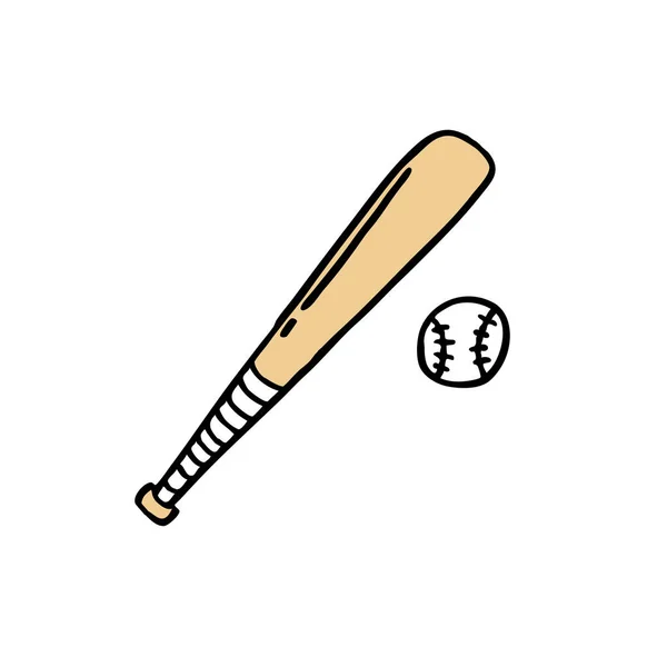 Ícone de doodle de bastão de beisebol — Vetor de Stock
