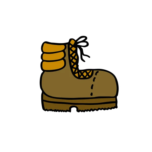 Trekking boots doodle icon — Stock Vector
