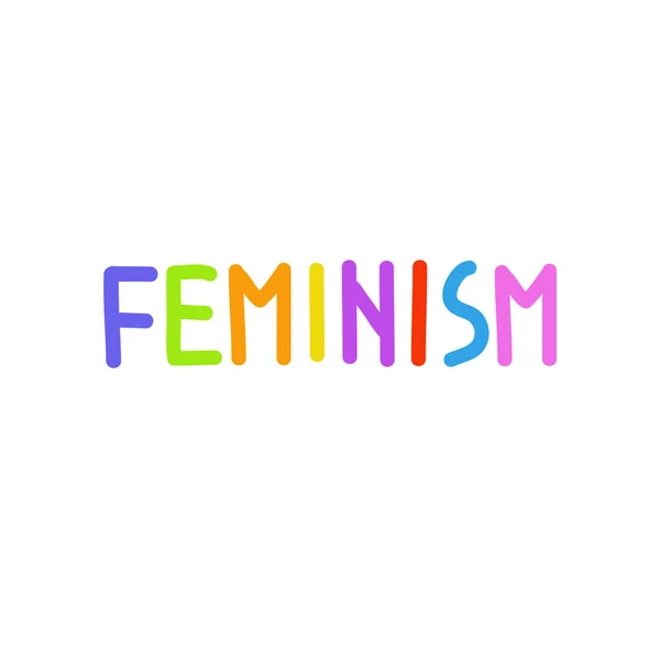 Feminismo letras garabato signo — Vector de stock