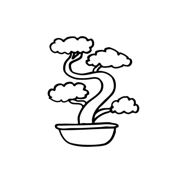 盆栽ツリー落書きアイコン — ストックベクタ