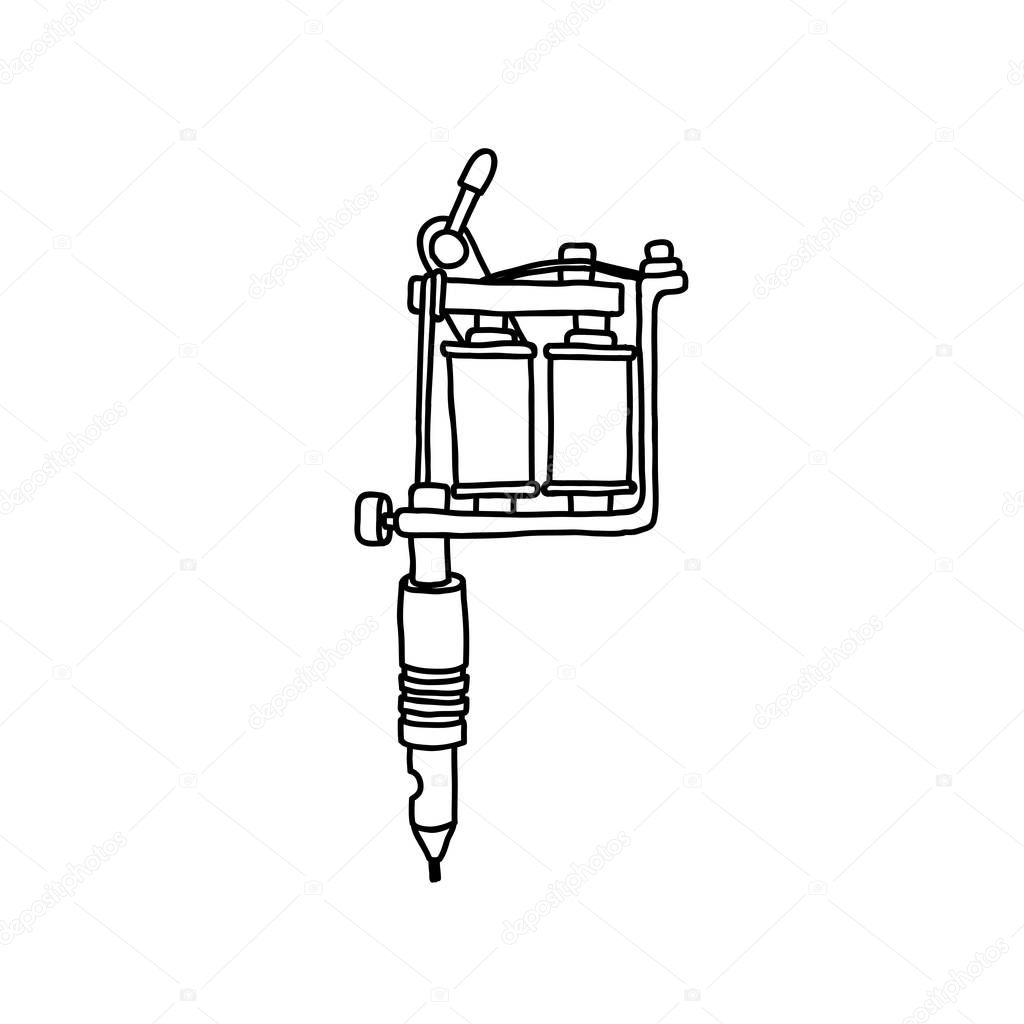 tattoo machine doodle icon