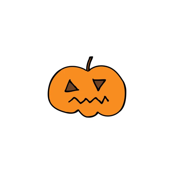 Halloween zucca doodle icona — Vettoriale Stock