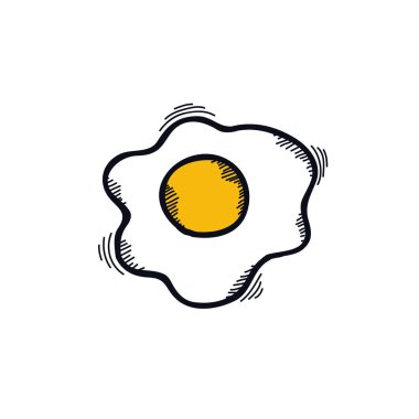 Sahanda yumurta doodle simgesi
