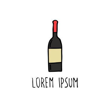 şişe şarap doodle simgesi