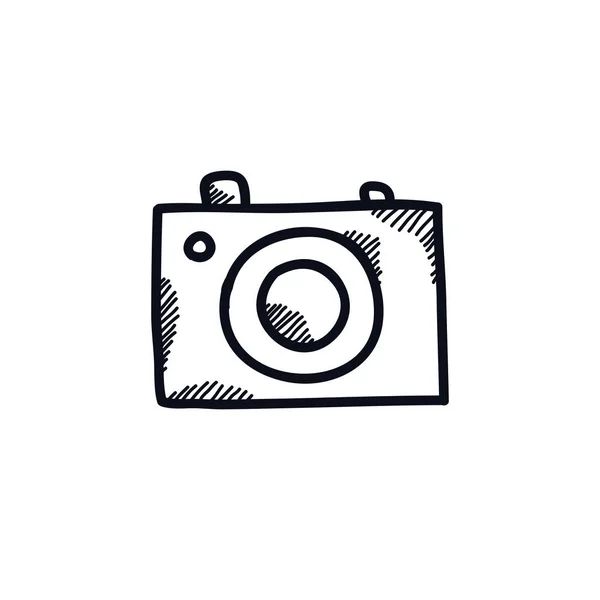 Kamera Doodle ikon — Stock Vector