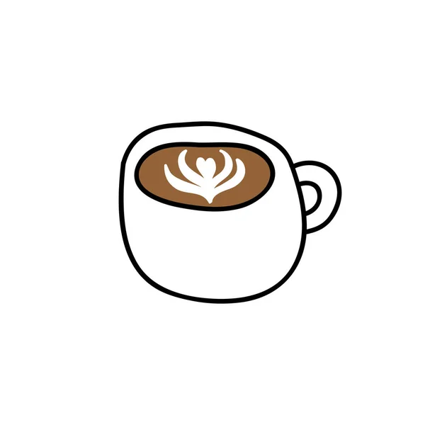 Ícone doodle cappuccino — Vetor de Stock