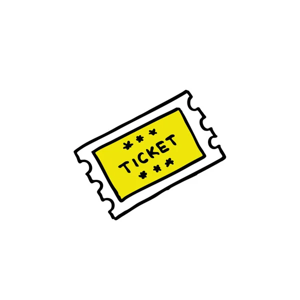 Ticket garabato icono — Vector de stock