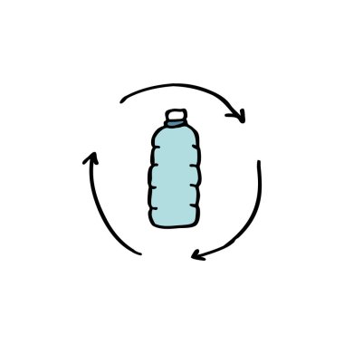 plastik geri dönüşüm doodle simgesi