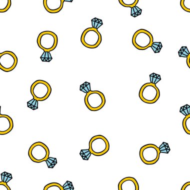 bir elmas yüzük. sorunsuz doodle desen.