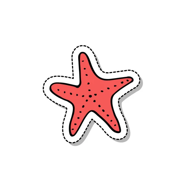 Estrella de mar garabato icono — Vector de stock