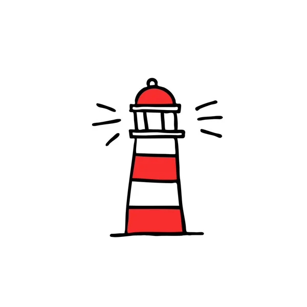 Icône de gribouillage du phare — Image vectorielle