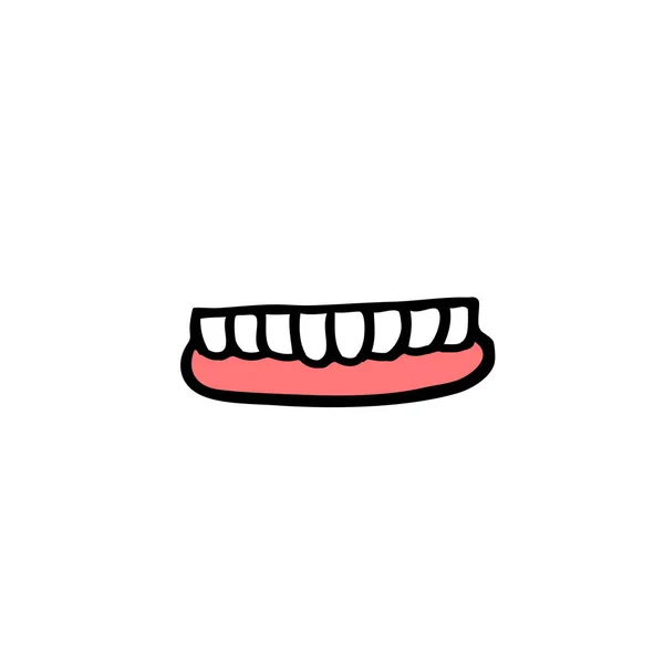 Ícone doodle dentadura —  Vetores de Stock