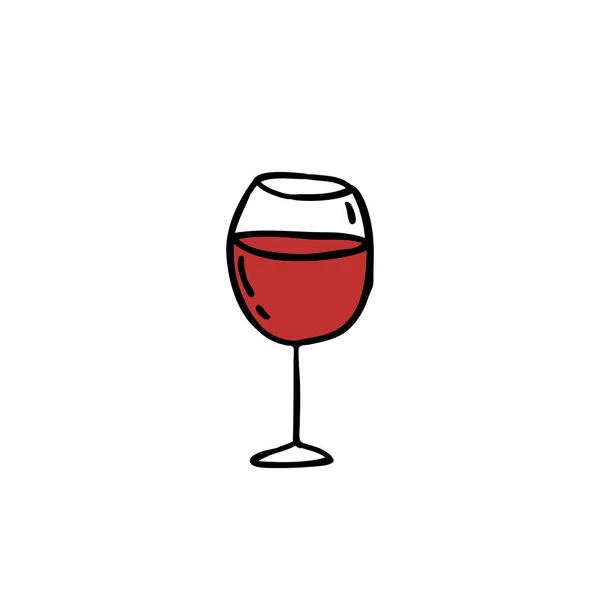 Copa de vino garabato icono — Vector de stock