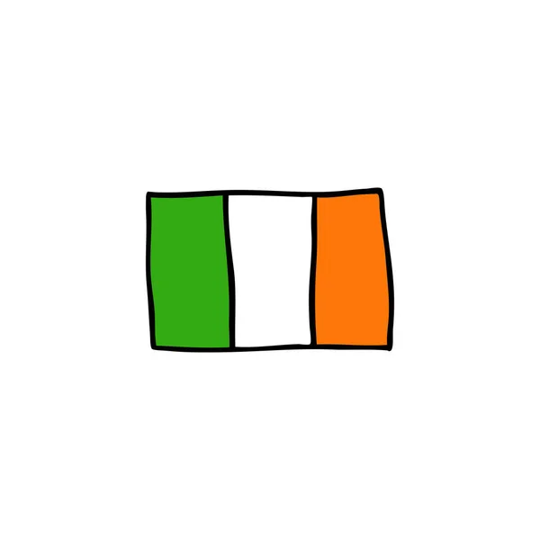 Vlag van Ierland doodle pictogram — Stockvector