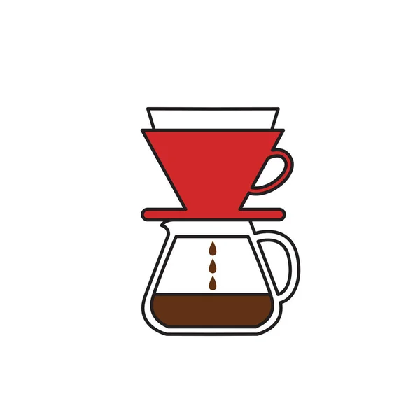 Caffettiera alternativa. dispositivo per la preparazione del caffè — Vettoriale Stock