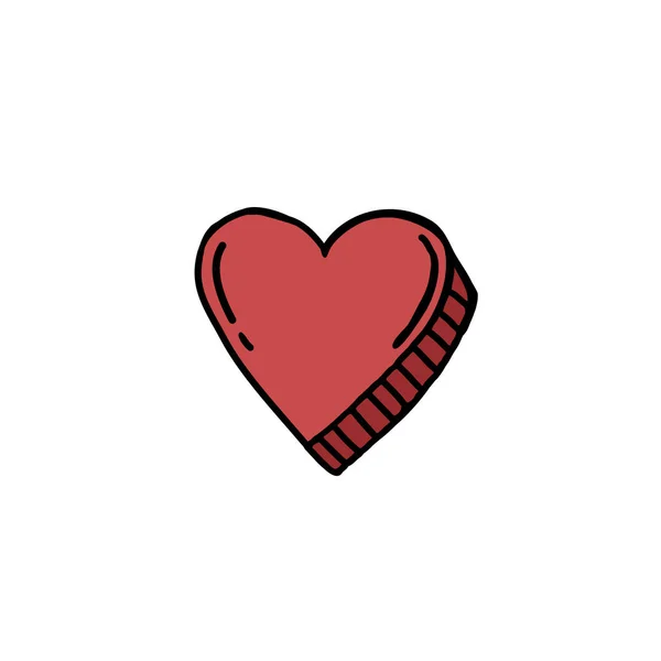 Corazón garabato icono — Vector de stock