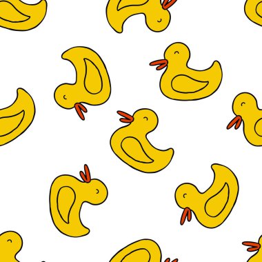 lastik ördek Dikişsiz desen doodle