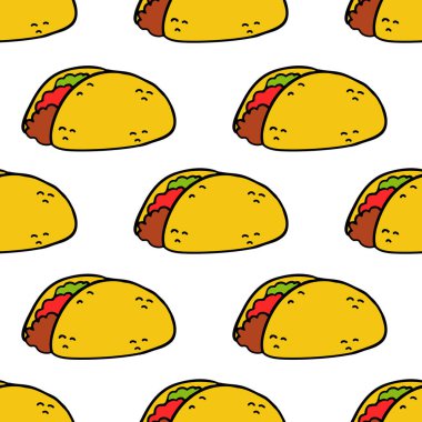 Taco Dikişsiz desen doodle