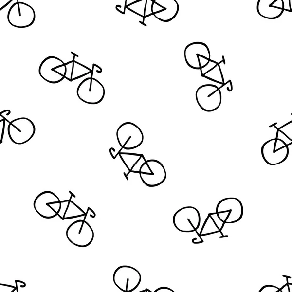 Bicycle seamless doodle pattern — Stock Vector