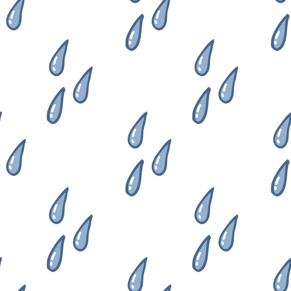 Water drops seamless doodle pattern — Stock Vector