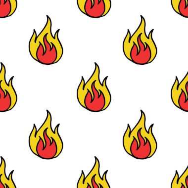 Yangın sorunsuz doodle desen