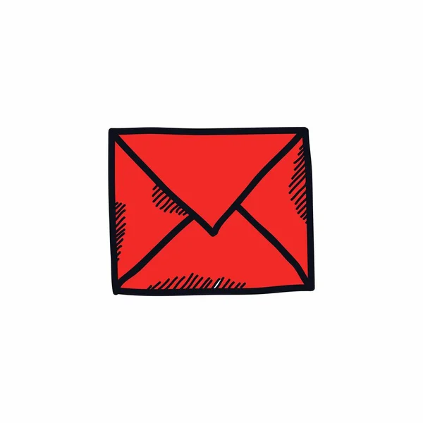 Envelope doodle ícone — Vetor de Stock