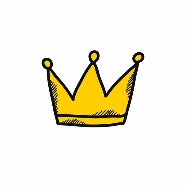 Crown doodle ikona — Stockový vektor