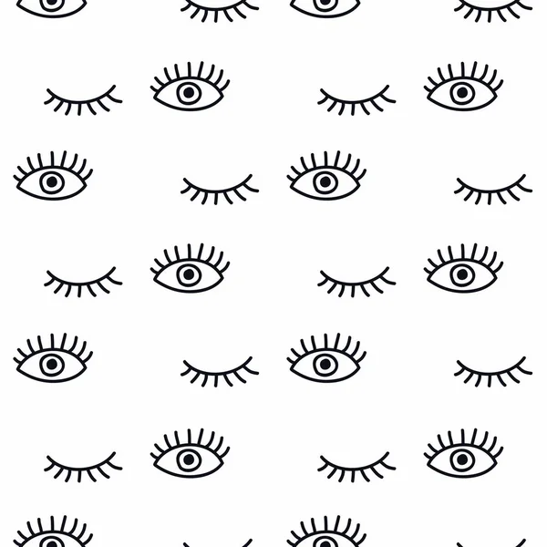 Eyes and eyelashes seamless pattern — Stock Vector