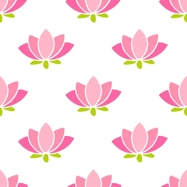 Lotus naadloze doodle patroon — Stockvector