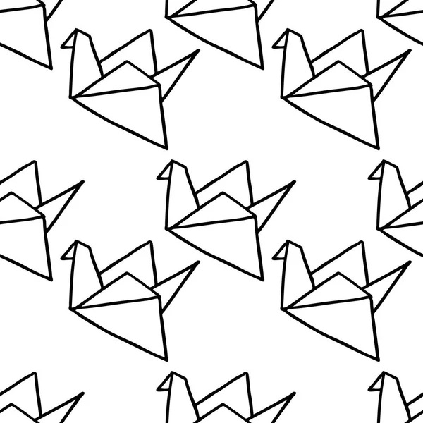 Origami sem costura doodle padrão — Vetor de Stock