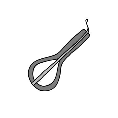 Jew's harp, jaw harp, mouth harp doodle icon clipart