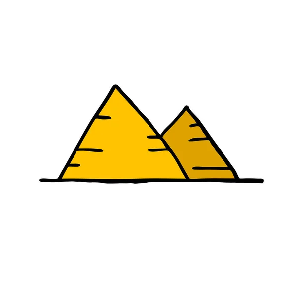 Piramides doodle pictogram — Stockvector