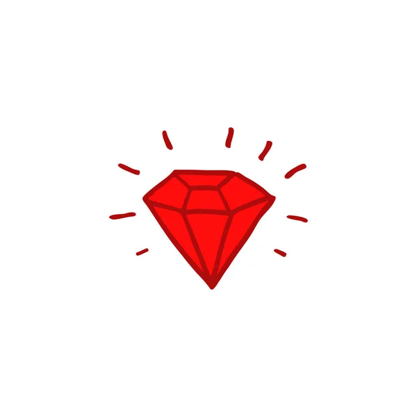Diament Doodle ikona — Wektor stockowy