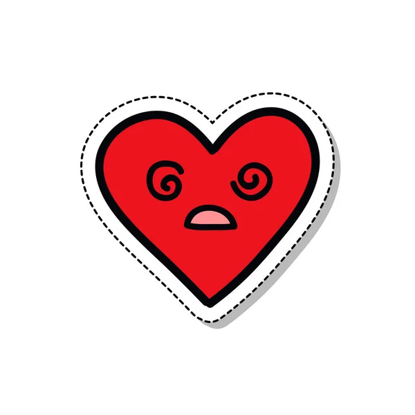 Emoji heart doodle icon — Stock Vector