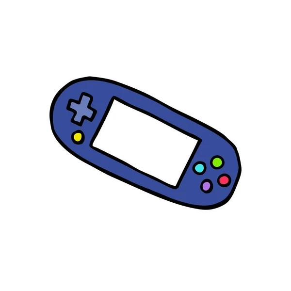 Handheld game console doodle icon — Stock Vector