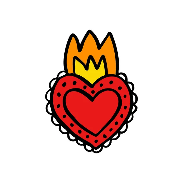 Sacred heart doodle ikona — Wektor stockowy