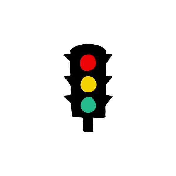 Trafik ışığı doodle simgesi — Stok Vektör