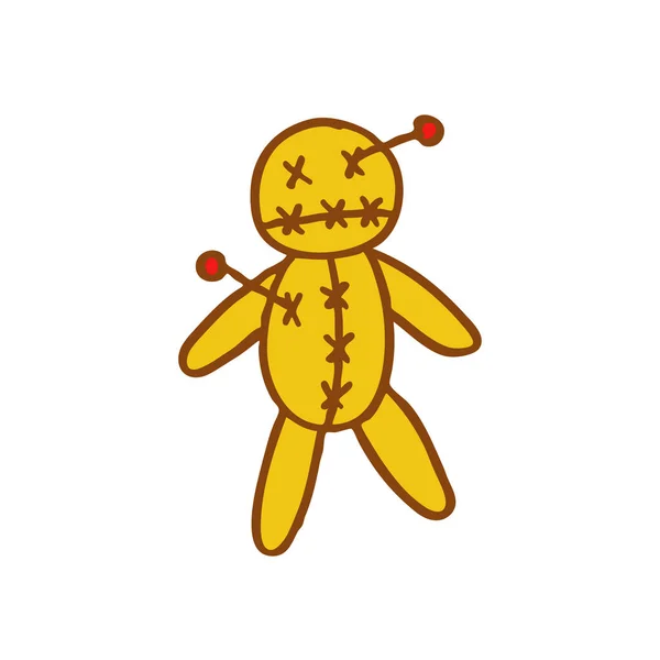 Voodoo doll doodle icon — Stock Vector