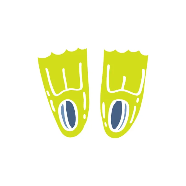 Flippers icône doodle — Image vectorielle