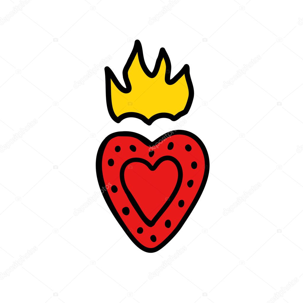 sacred heart doodle icon