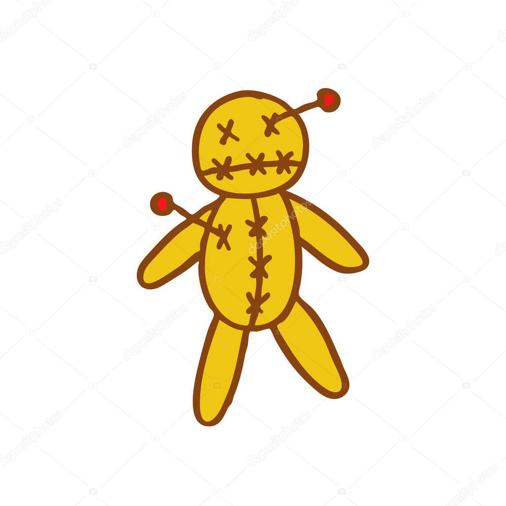 voodoo doll doodle icon