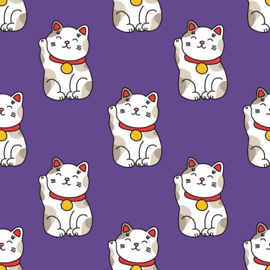 Maneki neko kusursuz karalama deseni
