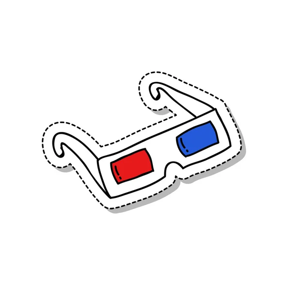 3D bril doodle pictogram — Stockvector