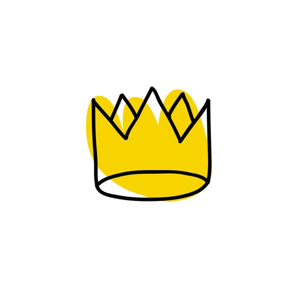 Crown doodle ikonen — Stock vektor