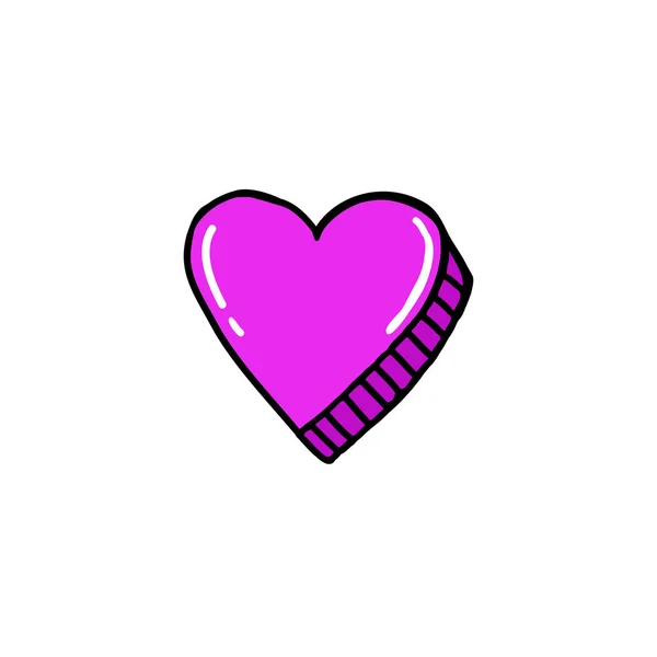 Icône de doodle coeur — Image vectorielle